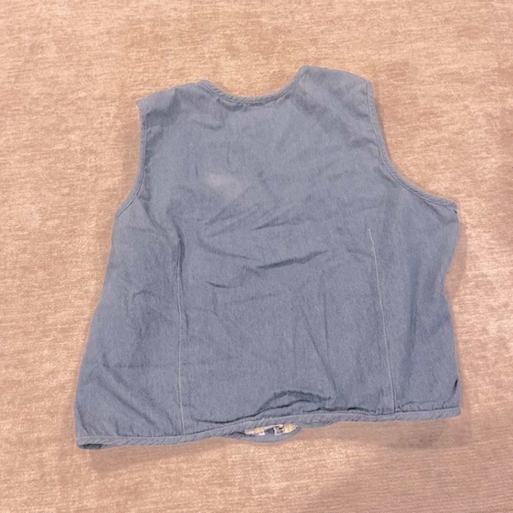 Vintage Quilted Vest from the 1990s by Susan Bristol Casuals, Floral, Denim 2W - Picture 5 of 5